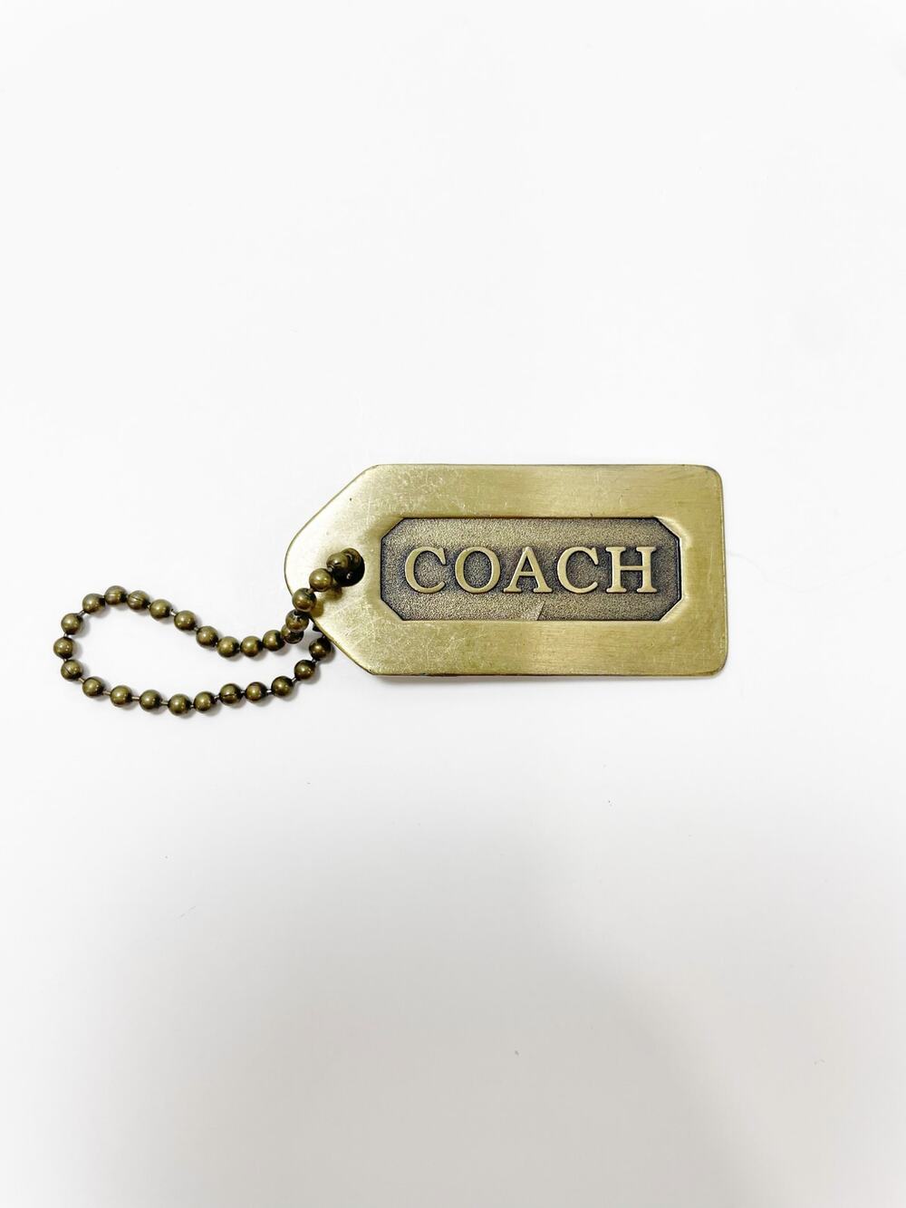 Coach Hang Tag Brass Metal Small Accessory Key Chain Vintage